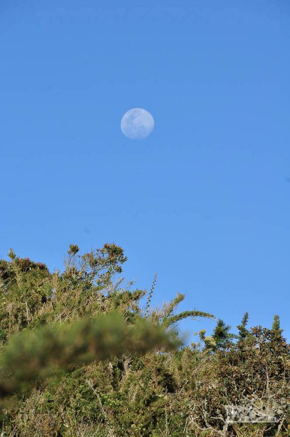 Novamente a lua nos acompanhou no final de tarde em mais um dia de caminhadas no Parque Nacional da Serra dos Órgãos, no Rio de Janeiro